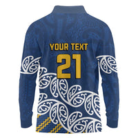 New Zealand Rugby Pacific Custom Long Sleeve Polo Shirt Kahupeka Maori Kowhaiwhai Pattern LT9 - Polynesian Pride
