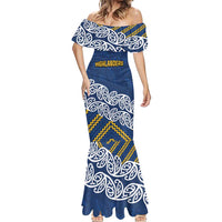 New Zealand Rugby Pacific Custom Mermaid Dress Kahupeka Maori Kowhaiwhai Pattern LT9 - Polynesian Pride