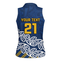 New Zealand Rugby Pacific Custom Women Sleeveless Polo Shirt Kahupeka Maori Kowhaiwhai Pattern LT9 - Polynesian Pride