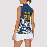 New Zealand Rugby Pacific Custom Women Sleeveless Polo Shirt Kahupeka Maori Kowhaiwhai Pattern LT9 - Polynesian Pride
