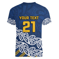 New Zealand Rugby Pacific Custom Women V-Neck T-Shirt Kahupeka Maori Kowhaiwhai Pattern LT9 - Polynesian Pride