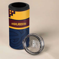 New Zealand Rugby Pacific Custom 4 in 1 Can Cooler Tumbler Kahupeka Retro 2025 Taniko Motif LT9 - Polynesian Pride