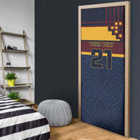 New Zealand Rugby Pacific Custom Door Cover Kahupeka Retro 2025 Taniko Motif LT9 - Polynesian Pride