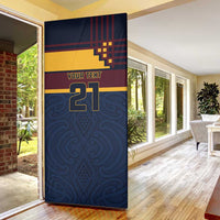 New Zealand Rugby Pacific Custom Door Cover Kahupeka Retro 2025 Taniko Motif LT9 - Polynesian Pride
