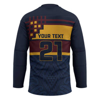New Zealand Rugby Pacific Custom Hockey Jersey Kahupeka Retro 2025 Taniko Motif LT9 - Polynesian Pride