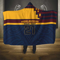 New Zealand Rugby Pacific Custom Hooded Blanket Kahupeka Retro 2025 Taniko Motif LT9 - Polynesian Pride