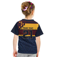 New Zealand Rugby Pacific Custom Kid T Shirt Kahupeka Retro 2025 Taniko Motif LT9 - Polynesian Pride