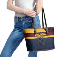 New Zealand Rugby Pacific Custom Leather Tote Bag Kahupeka Retro 2025 Taniko Motif LT9 - Polynesian Pride