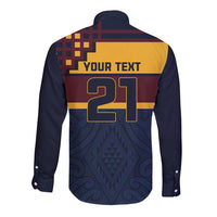 New Zealand Rugby Pacific Custom Long Sleeve Button Shirt Kahupeka Retro 2025 Taniko Motif