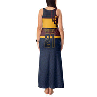 New Zealand Rugby Pacific Custom Tank Maxi Dress Kahupeka Retro 2025 Taniko Motif LT9 - Polynesian Pride