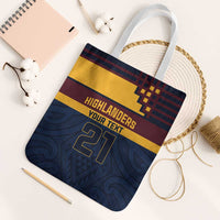 New Zealand Rugby Pacific Custom Tote Bag Kahupeka Retro 2025 Taniko Motif LT9 White Strap One Size Blue - Polynesian Pride