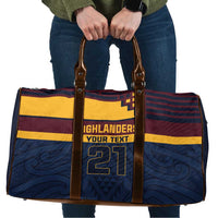 New Zealand Rugby Pacific Custom Travel Bag Kahupeka Retro 2025 Taniko Motif LT9 Blue - Polynesian Pride