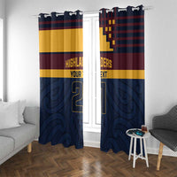 New Zealand Rugby Pacific Custom Window Curtain Kahupeka Retro 2025 Taniko Motif