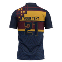 New Zealand Rugby Pacific Custom Zipper Polo Shirt Kahupeka Retro 2025 Taniko Motif LT9 - Polynesian Pride
