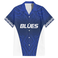 New Zealand Rugby Pacific Custom Family Matching Off The Shoulder Long Sleeve Dress and Hawaiian Shirt Kahurangi Auckland All Blue