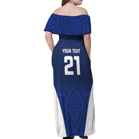 New Zealand Rugby Pacific Custom Family Matching Off Shoulder Maxi Dress and Hawaiian Shirt Kahurangi Auckland All Blue LT9 - Polynesian Pride