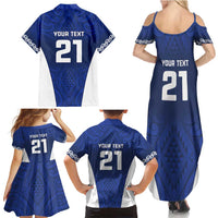 New Zealand Rugby Pacific Custom Family Matching Summer Maxi Dress and Hawaiian Shirt Kahurangi Auckland All Blue LT9 - Polynesian Pride