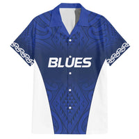 New Zealand Rugby Pacific Custom Family Matching Summer Maxi Dress and Hawaiian Shirt Kahurangi Auckland All Blue LT9 Dad's Shirt - Short Sleeve Blue - Polynesian Pride