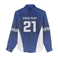 New Zealand Rugby Pacific Custom Women Casual Shirt Kahurangi Auckland All Blue