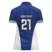 New Zealand Rugby Pacific Custom Women Polo Shirt Kahurangi Auckland All Blue LT9 - Polynesian Pride