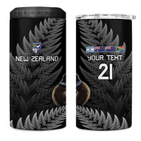 New Zealand Rugby Custom 4 in 1 Can Cooler Tumbler Glory Be To Black Silver-fern LT9 One Size: 16 oz Black - Polynesian Pride