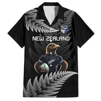 New Zealand Rugby Custom Family Matching Off The Shoulder Long Sleeve Dress and Hawaiian Shirt Glory Be To Black Silver-fern LT9 Dad's Shirt - Short Sleeve Black - Polynesian Pride