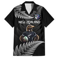 New Zealand Rugby Custom Family Matching Summer Maxi Dress and Hawaiian Shirt Glory Be To Black Silver-fern LT9 Dad's Shirt - Short Sleeve Black - Polynesian Pride