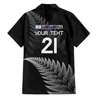 New Zealand Rugby Custom Family Matching Summer Maxi Dress and Hawaiian Shirt Glory Be To Black Silver-fern LT9 - Polynesian Pride