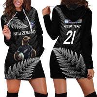 New Zealand Rugby Custom Hoodie Dress Glory Be To Black Silver-fern LT9 - Polynesian Pride