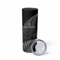 New Zealand Rugby Custom Skinny Tumbler Glory Be To Black Silver-fern LT9 - Polynesian Pride