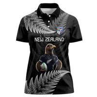 New Zealand Rugby Custom Women Polo Shirt Glory Be To Black Silver-fern LT9 Female Black - Polynesian Pride