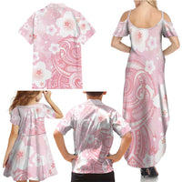 Japan Sakura Floral with Polynesian Vibe Family Matching Summer Maxi Dress and Hawaiian Shirt LT9 - Polynesian Pride