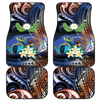 Marshall Islands Kwajalein Atoll Car Mats Plumeria Sea Turtle with Polynesian Tribal LT9 - Polynesian Pride