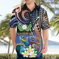 Marshall Islands Kwajalein Atoll Hawaiian Shirt Plumeria Sea Turtle with Polynesian Tribal LT9 - Polynesian Pride