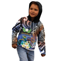Marshall Islands Kwajalein Atoll Kid Hoodie Plumeria Sea Turtle with Polynesian Tribal LT9 - Polynesian Pride