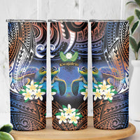 Marshall Islands Kwajalein Atoll Skinny Tumbler Plumeria Sea Turtle with Polynesian Tribal LT9 - Polynesian Pride