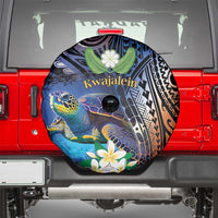 Marshall Islands Kwajalein Atoll Spare Tire Cover Plumeria Sea Turtle with Polynesian Tribal LT9 - Polynesian Pride