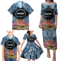 Personalised Nukuoro Micronesia Atoll Family Matching Puletasi and Hawaiian Shirt with Pacific Coral Reef LT9 - Polynesian Pride