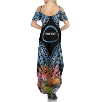 Personalised Nukuoro Micronesia Atoll Family Matching Summer Maxi Dress and Hawaiian Shirt with Pacific Coral Reef LT9 - Polynesian Pride