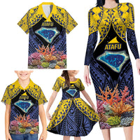 Tokelau Atafu Atoll Personalised Family Matching Long Sleeve Bodycon Dress and Hawaiian Shirt Pacific Coral Reef Vibe LT9 - Polynesian Pride