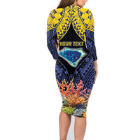 Tokelau Atafu Atoll Personalised Family Matching Long Sleeve Bodycon Dress and Hawaiian Shirt Pacific Coral Reef Vibe LT9 - Polynesian Pride