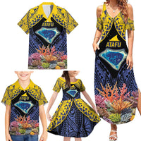 Tokelau Atafu Atoll Personalised Family Matching Summer Maxi Dress and Hawaiian Shirt Pacific Coral Reef Vibe LT9 - Polynesian Pride
