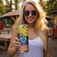 Tokelau Atafu Atoll Personalised Skinny Tumbler Pacific Coral Reef Vibe LT9 - Polynesian Pride