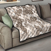 Vintage Hawaii Quilt Hibiscus Tapa Tribal With Hawaiian Quilt Pattern Gold LT9 - Polynesian Pride