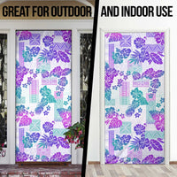Vintage Hawaii Door Cover Hibiscus Tapa Tribal With Hawaiian Quilt Pattern Purple LT9 - Polynesian Pride