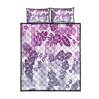 Vintage Hawaii Quilt Bed Set Hibiscus Tapa Tribal With Hawaiian Quilt Pattern Violet LT9 Violet - Polynesian Pride