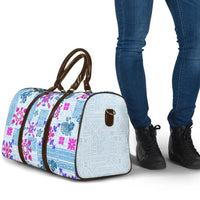 Hawaii Tapa Tribal Travel Bag With Hawaiian Quilt Pattern Blue - Polynesian Pride