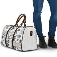 Hawaii Tapa Tribal Travel Bag With Hawaiian Quilt Pattern Black - Polynesian Pride