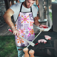 Hawaii Tapa Tribal Apron With Hawaiian Quilt Pattern Violet - Polynesian Pride