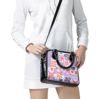 Hawaii Tapa Tribal Shoulder Handbag With Hawaiian Quilt Pattern Violet LT9 - Polynesian Pride